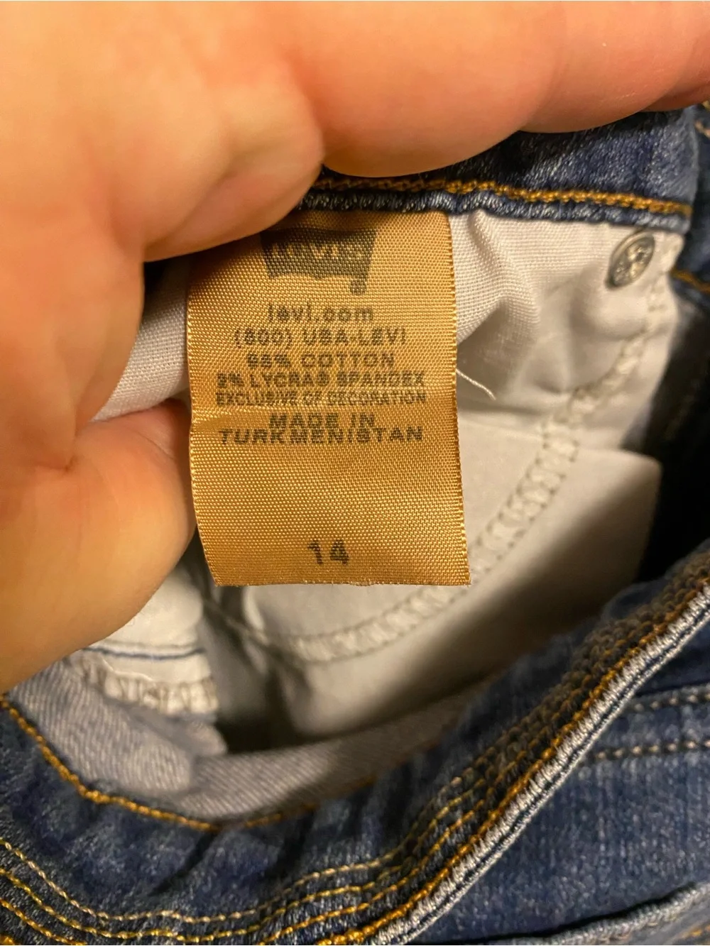 Levis 515 Jeans Shorts 14 Stretch Blue Denim Bermuda Y2K 2008